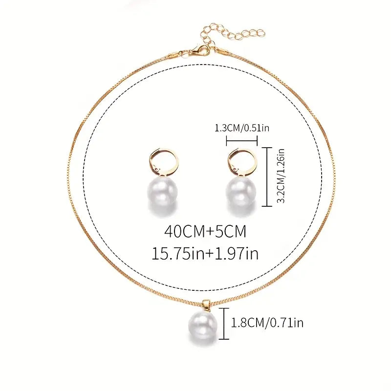 Elegant Goldgrace Pearl Jewelry Set
