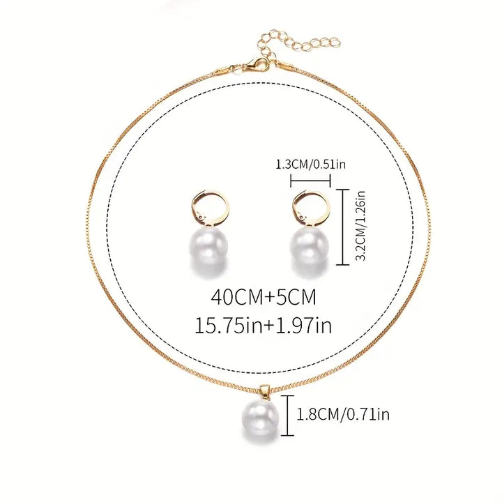 Elegant Goldgrace Pearl Jewelry Set