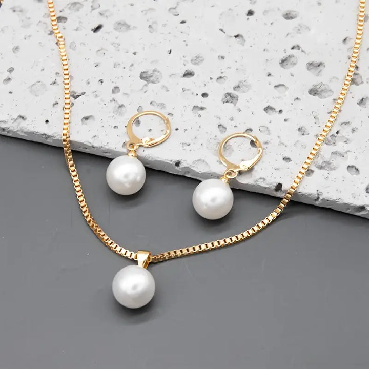 Elegant Goldgrace Pearl Jewelry Set