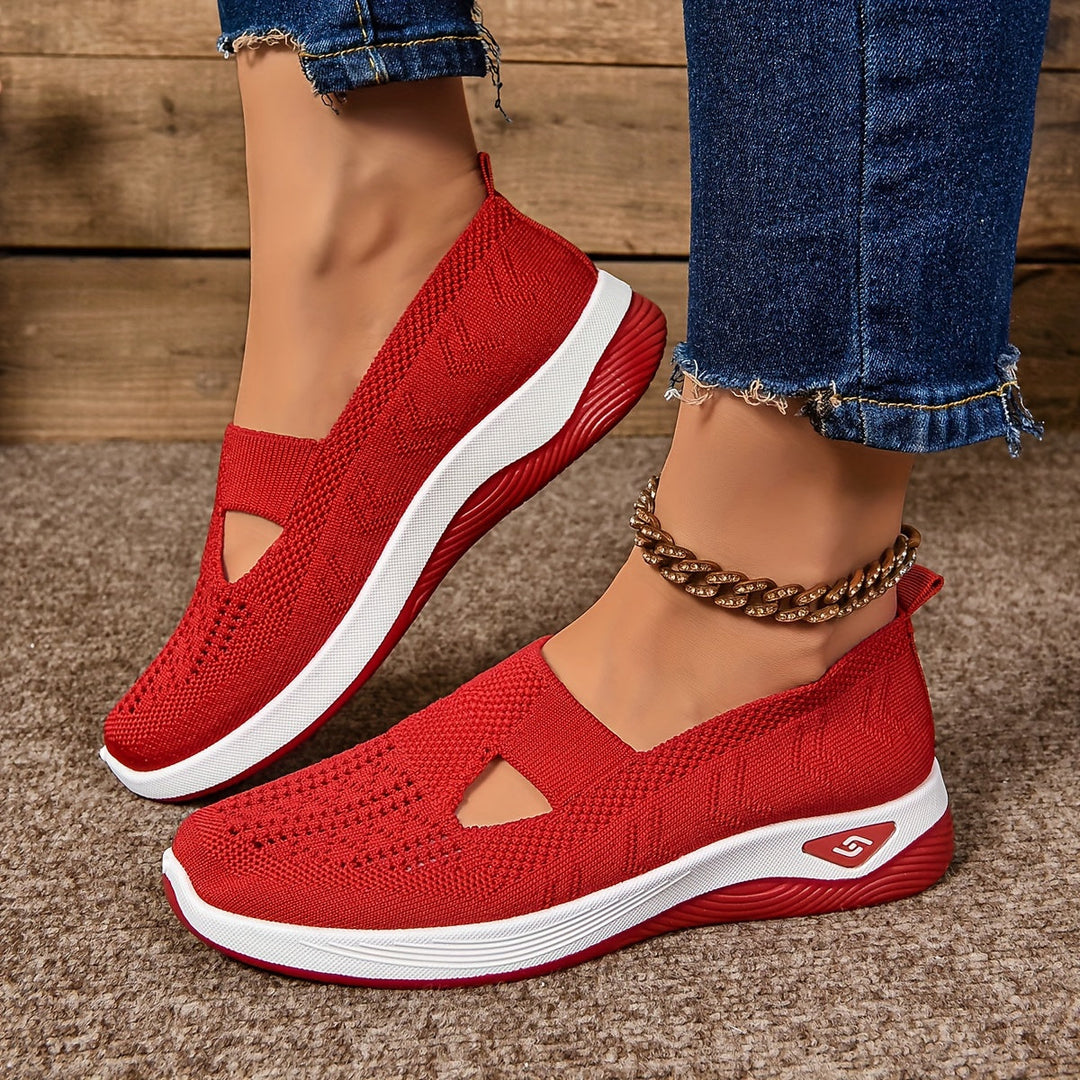 Monica – Stickade slip-on sneakers med komfortssula