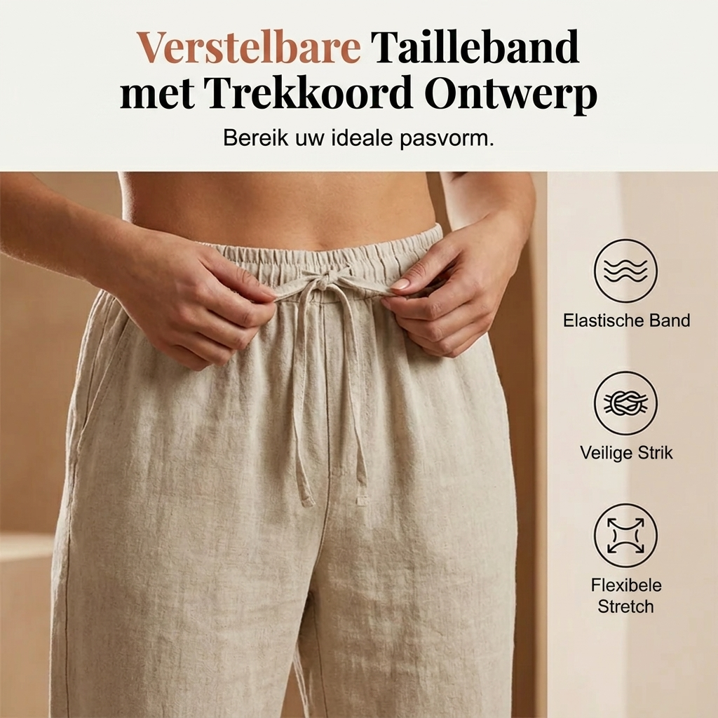 Tilda – Avslappnade linne-shorts med uppvikta ben