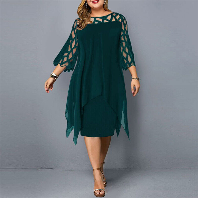Isabella | Chic Plus Size Midiklänning för Moderna Kvinnor