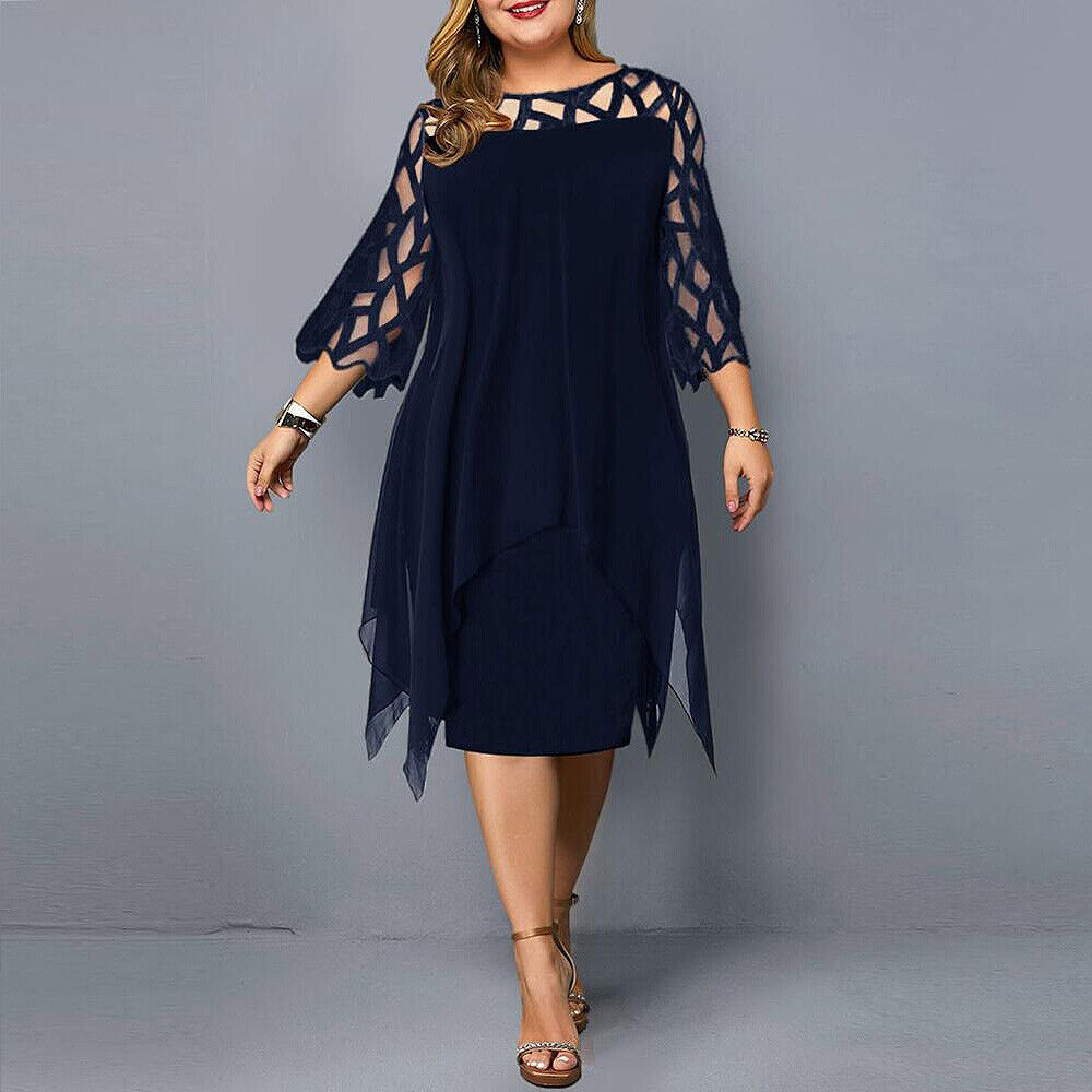 Isabella | Chic Plus Size Midiklänning för Moderna Kvinnor