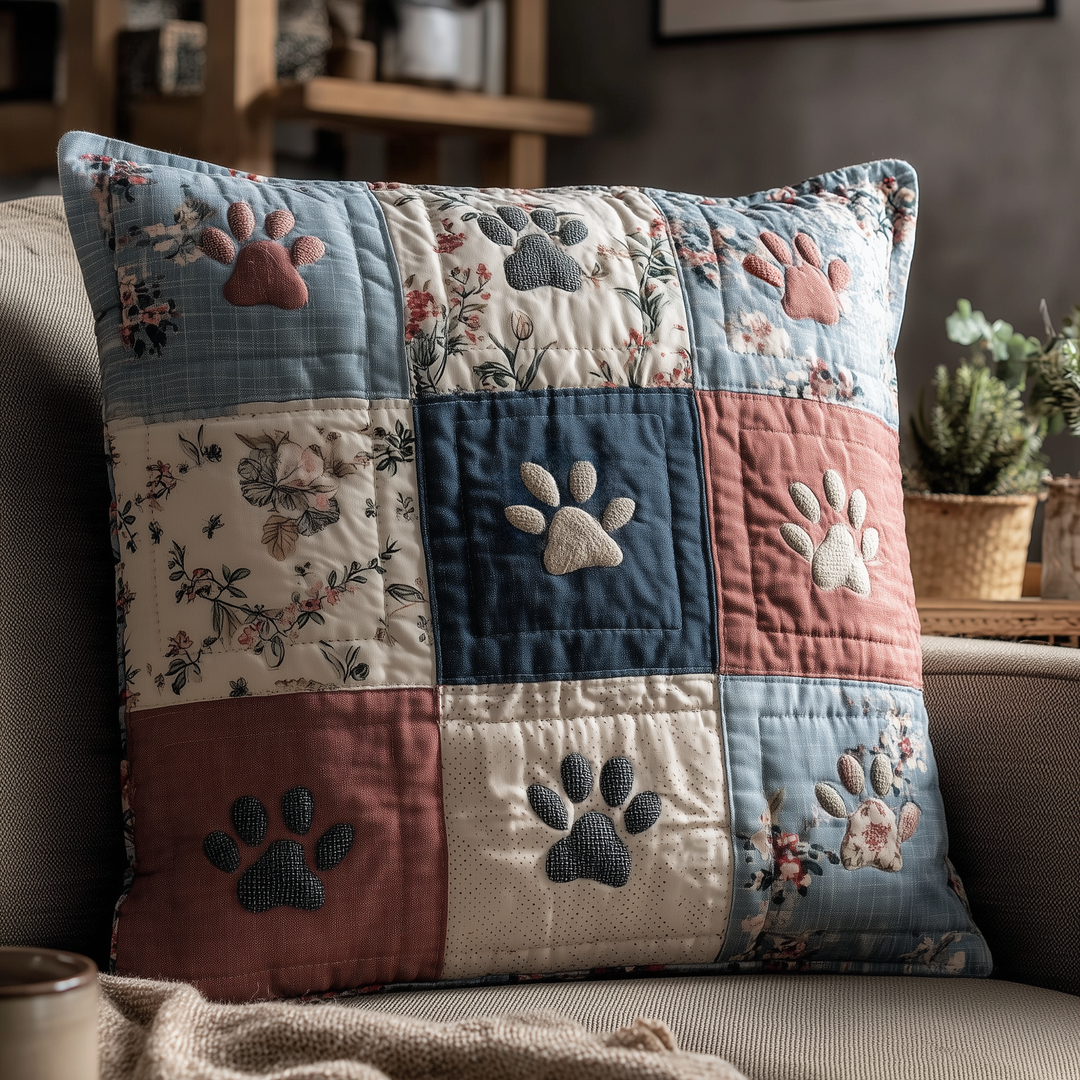 Tilda – Quiltade kuddfodral med tassavtryck