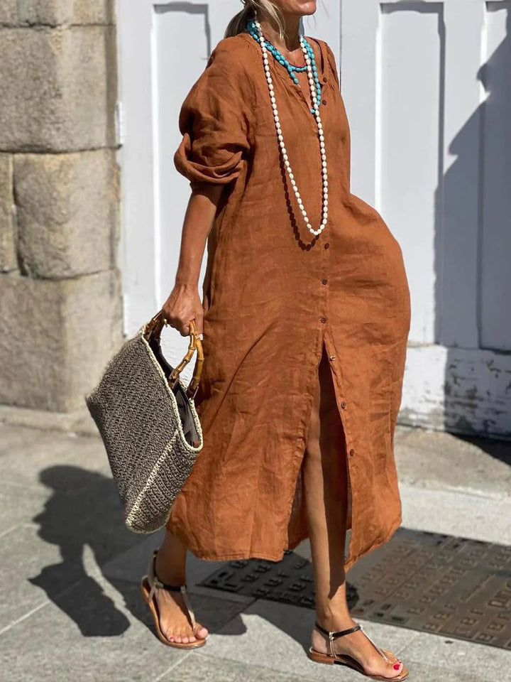 GRACE | RELAXED LONG BUTTON DRESS